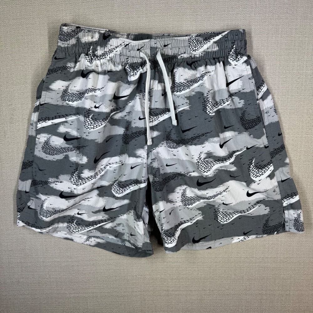 Nike Mens Swim Flock Volley Trunks Shorts Camo Print Mesh Lined 4.5in Inseam S